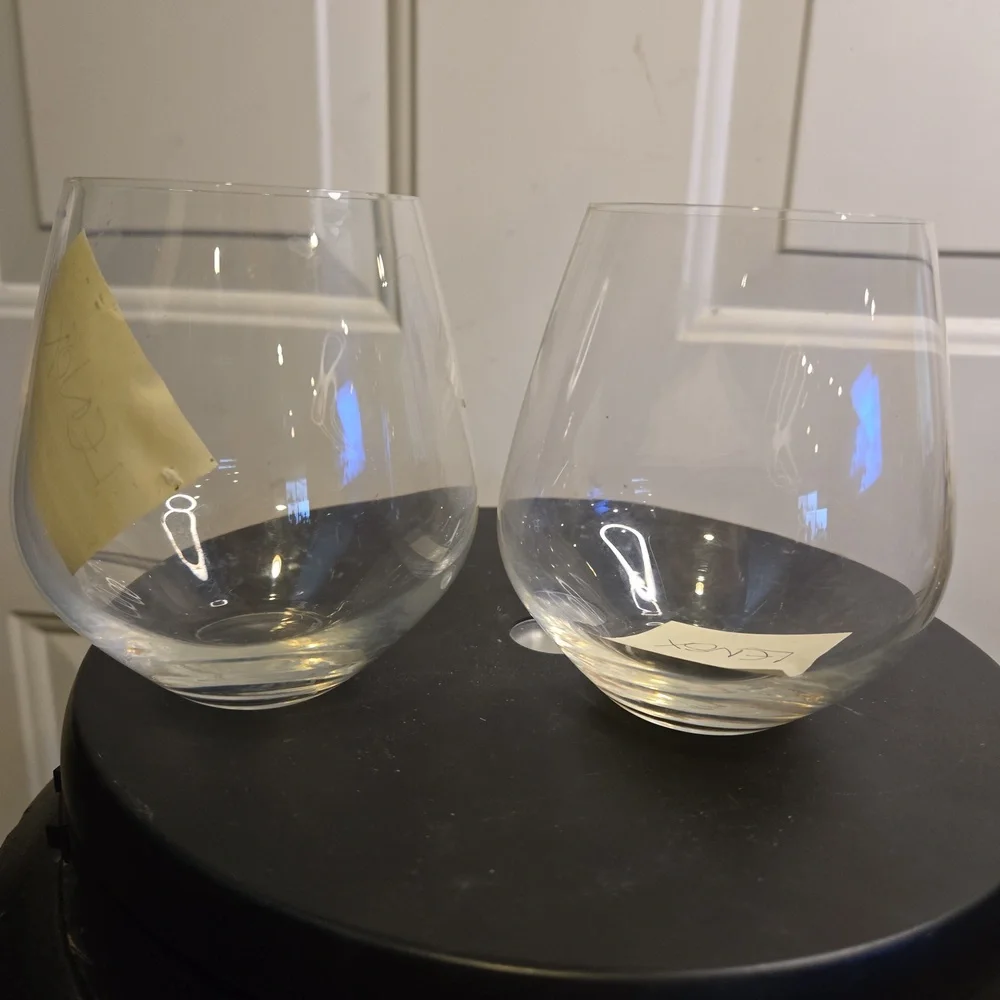 Lenox Crystal Glass Stemless Wine Glasses Tumblers Set of Two